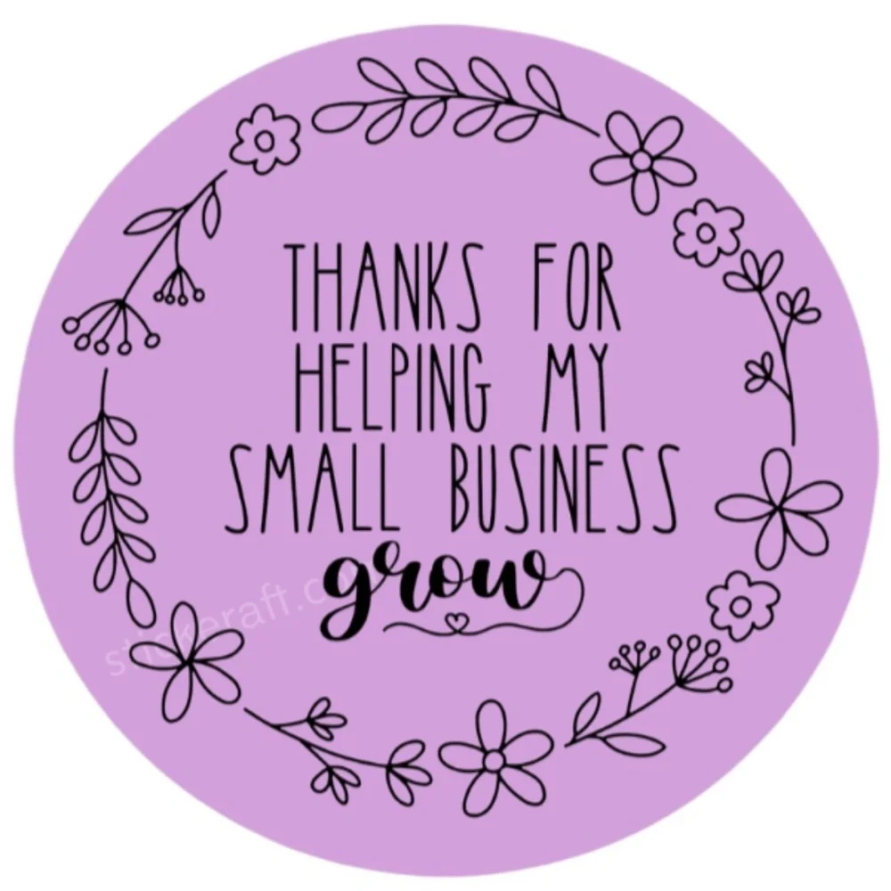 Thanks For Helping Us Grow, Small Business, Handmade Shop, Thank You Sticker